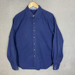 Robert‎ Graham Shirt Mens XL Blue Paisley Long Sleeve Button Up Cotton